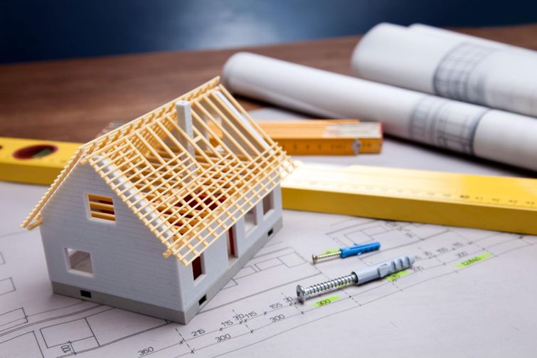 custom cottage blueprints and model for architect