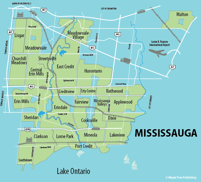 The 24 neighbourhoods of Mississauga