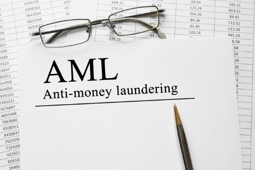The word aml is written on top of a piece of paper.