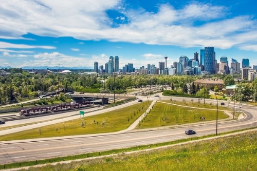 Edmonton, alberta, canada city skyline.