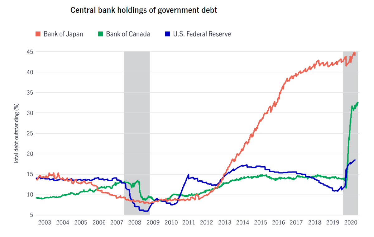 Central Bank holding of government debt