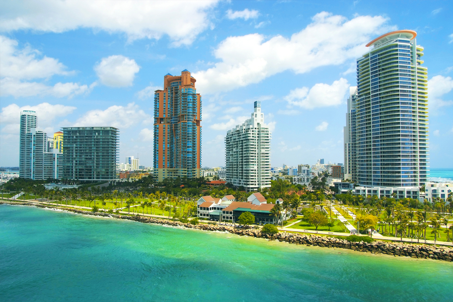 Miami beach, florida - aerial view.