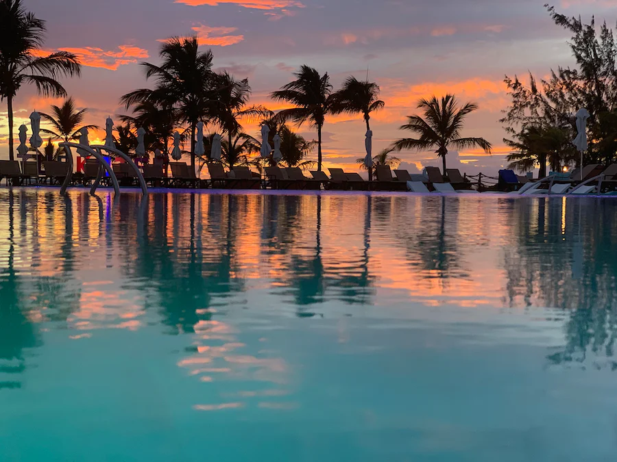 sunset over a resort in Turks and Caicos