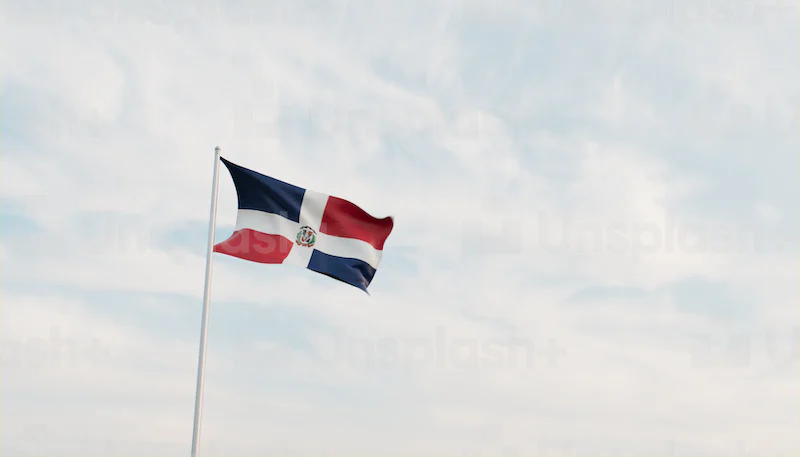 flag of island country Dominican Republic