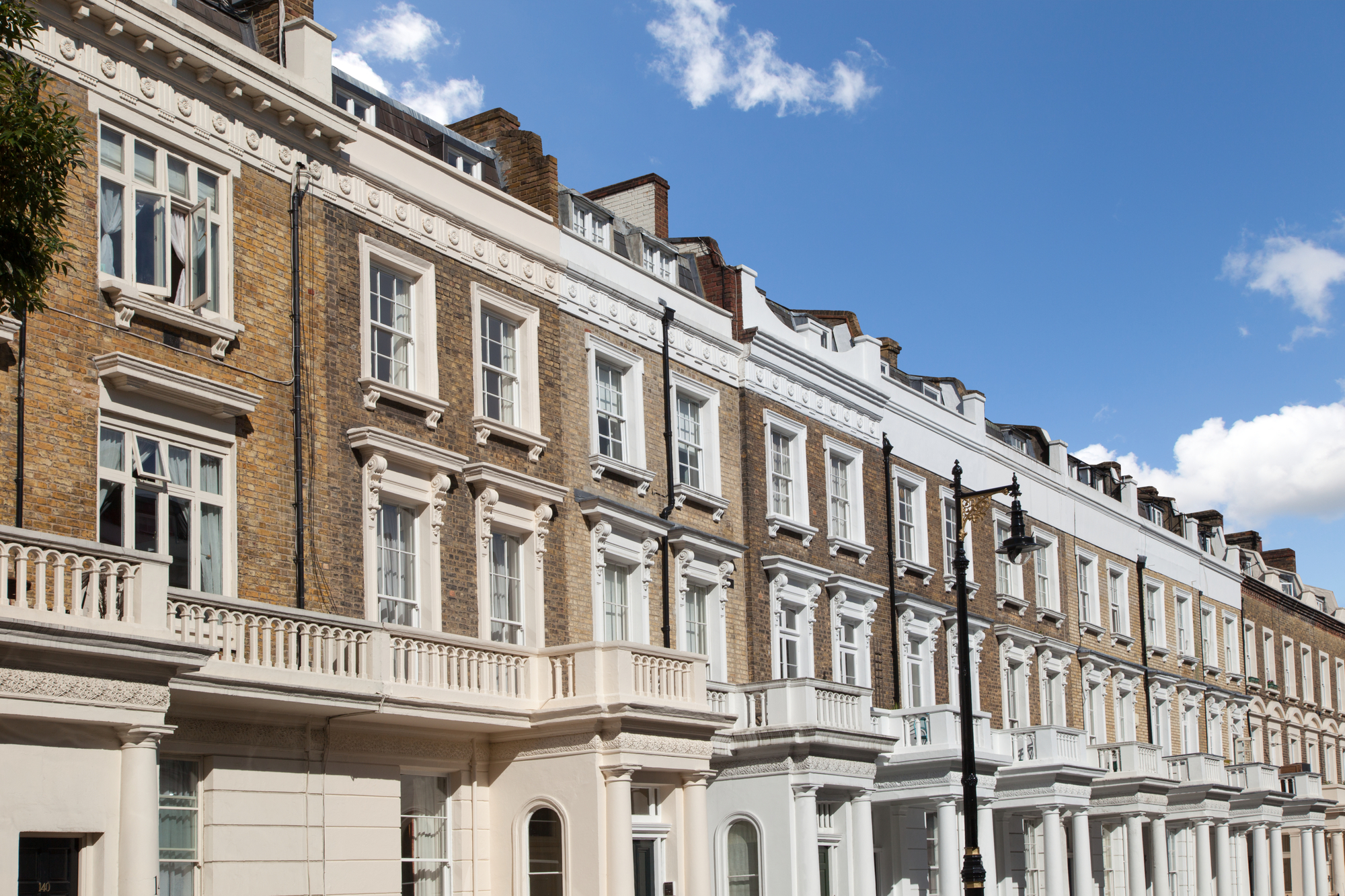 Row of typical houses in London