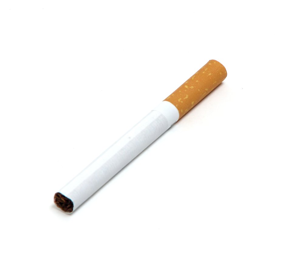 A cigarette on a white background.
