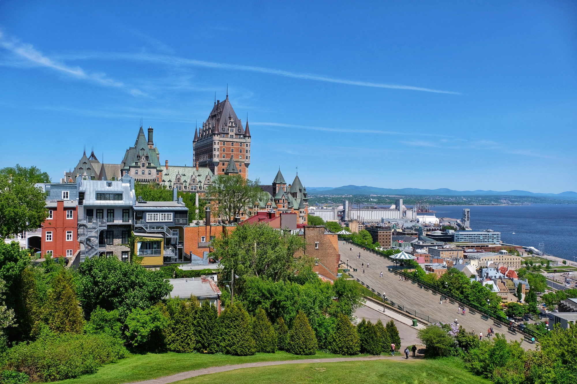 Amazing View of Quebec City skyline with Saint Lawrence river in Canada
