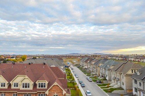 A view from the top of a residential neighborhood.