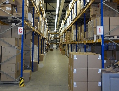 A warehouse filled with boxes and boxes.